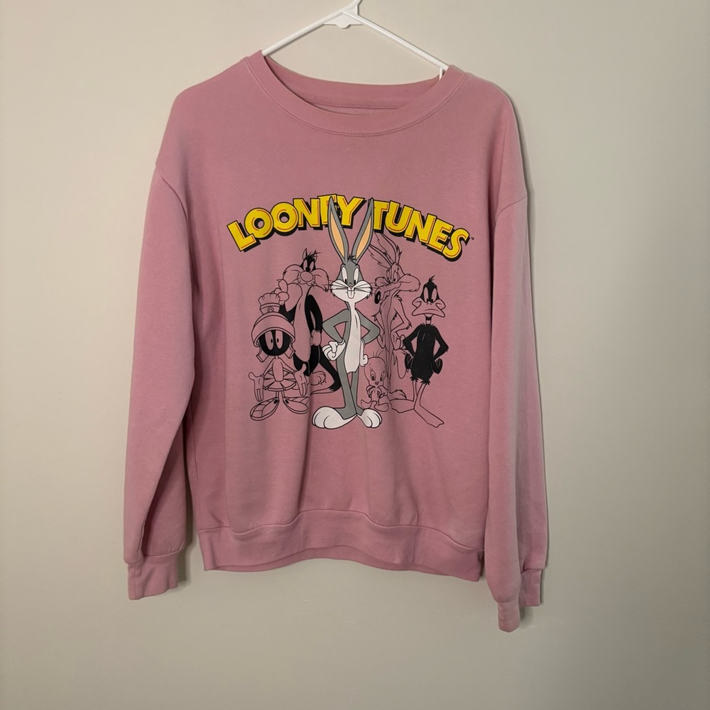 Vintage Warner Bros. Looney Tunes Pink Crew Neck Sweater